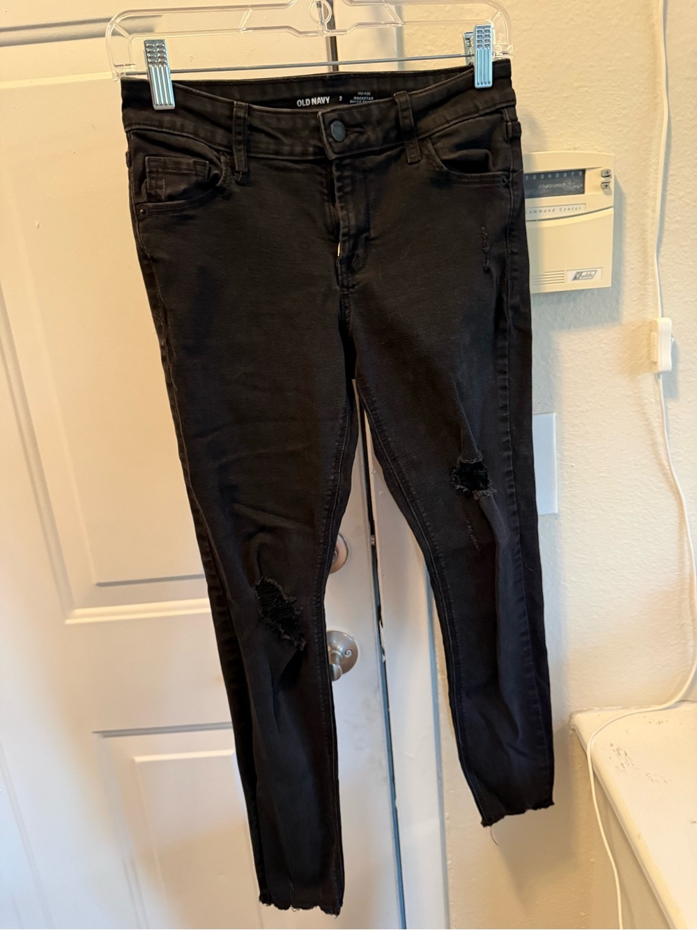 Old Navy Black Distressed Skinny Jeans